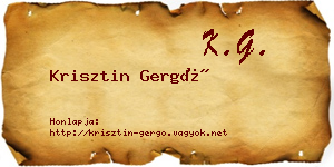 Krisztin Gergő névjegykártya