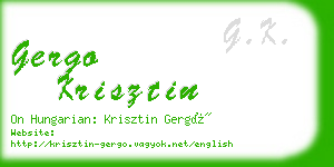 gergo krisztin business card